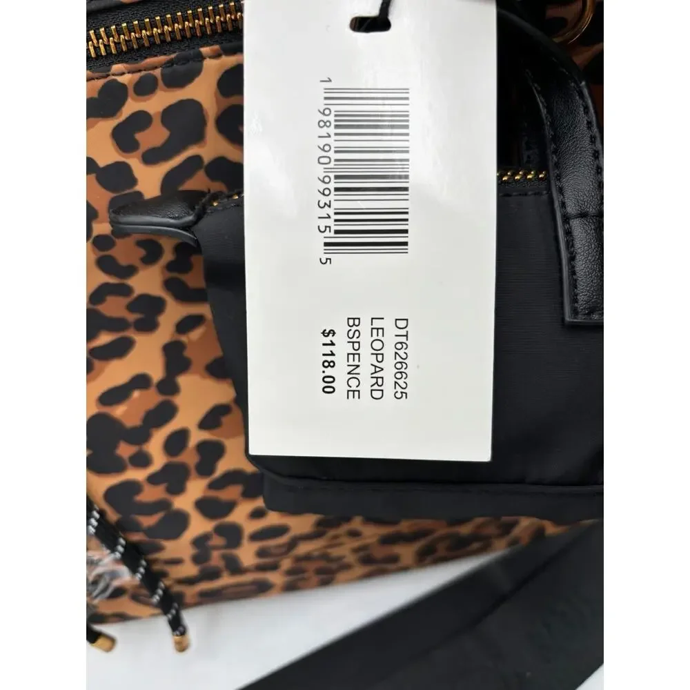 STEVEN Steve Madden Brown Leopard Nylon Tote Crossbody Bag Travel Purse NEW